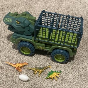 Dinosaur Transport Truck with Figures - Green